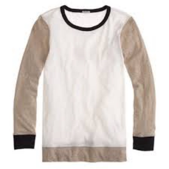 J. Crew Tops - J. Crew Cream and Tan Crewneck